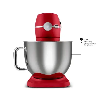 Karaca Multichef Artisan 7 lt 1800 W Kırmızı Döküm Stand Mikser