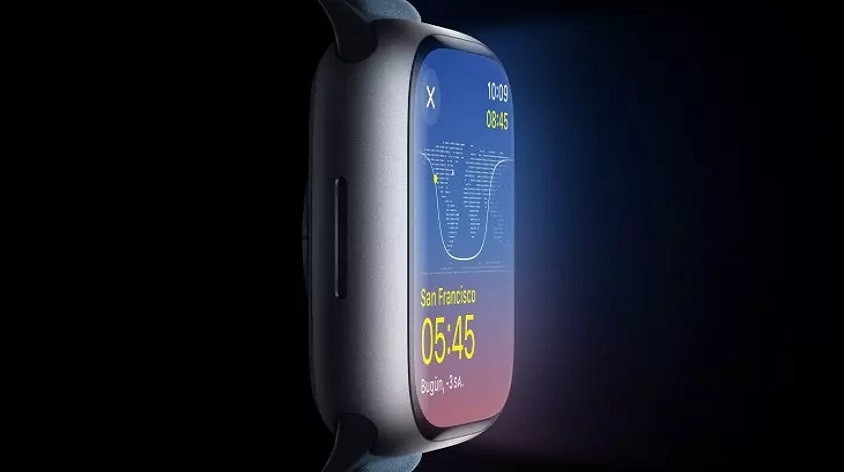 Apple Watch Series 9 GPS Gümüş Rengi Alüminyum Kasa ve Fırtına Mavisi Spor Kordon