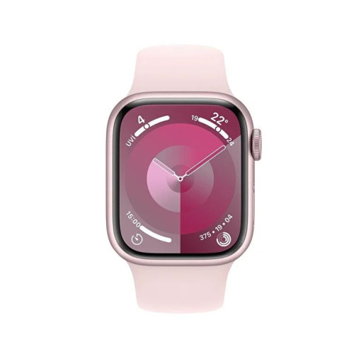 Apple Watch Series 9 GPS Pembe Alüminyum Kasa ve Uçuk Pembe Spor Kordon 