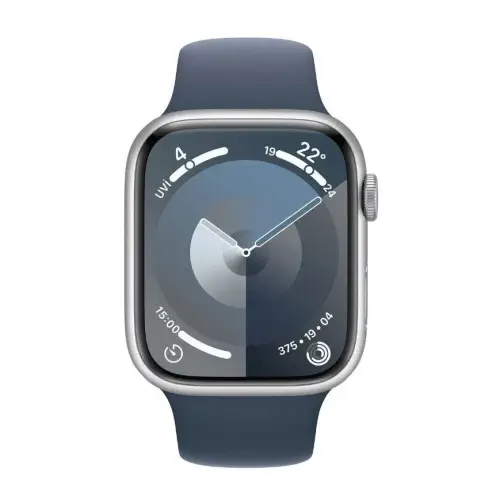 Apple Watch Series 9 GPS Alüminyum Kasa ve Fırtına Mavisi Spor Kordon