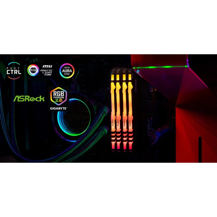 Kingston Fury Beast RGB KF432C16BB2AK2/16 16GB (2x8GB) DDR4 3200MHz CL16 Gaming Ram