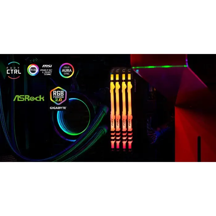 Kingston Fury Beast RGB KF432C16BB2AK2/16 16GB (2x8GB) DDR4 3200MHz CL16 Gaming Ram