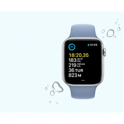 Apple Watch SE 2 nesil GPS 44mm Gece Yarısı Alüminyum Kasa ve Gece Yarısı Spor Kordon - M/L - MRE93TU/A