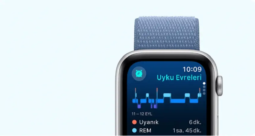 Apple Watch SE 2 nesil GPS 44mm Gece Yarısı Alüminyum Kasa ve Gece Yarısı Spor Kordon - M/L - MRE93TU/A