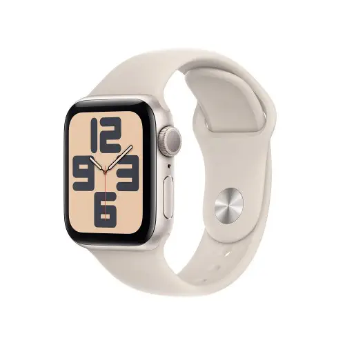 Apple Watch SE GPS 40mm Yıldız Işığı Alüminyum Kasa ve Yıldız Işığı Spor Kordon - M/L - MR9V3TU/A