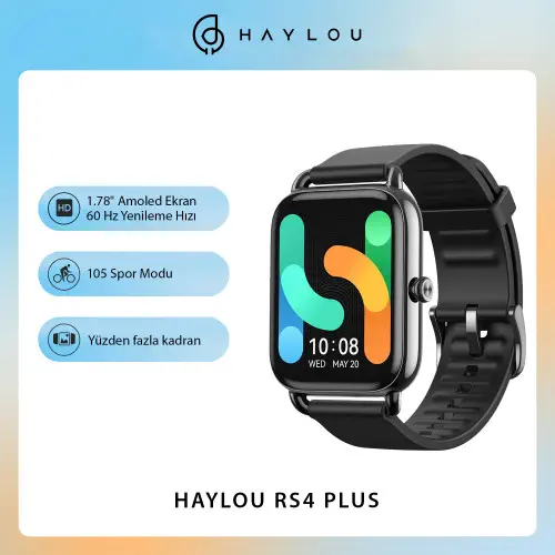 Haylou Rs4 Plus Siyah Akıllı Saat Haylou Türkiye Garantili