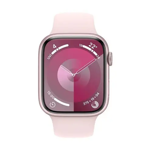 Apple Watch Series 9 GPS 45mm Pembe Alüminyum Kasa ve Uçuk Pembe Spor Kordon - M/L - MR9H3TU/A