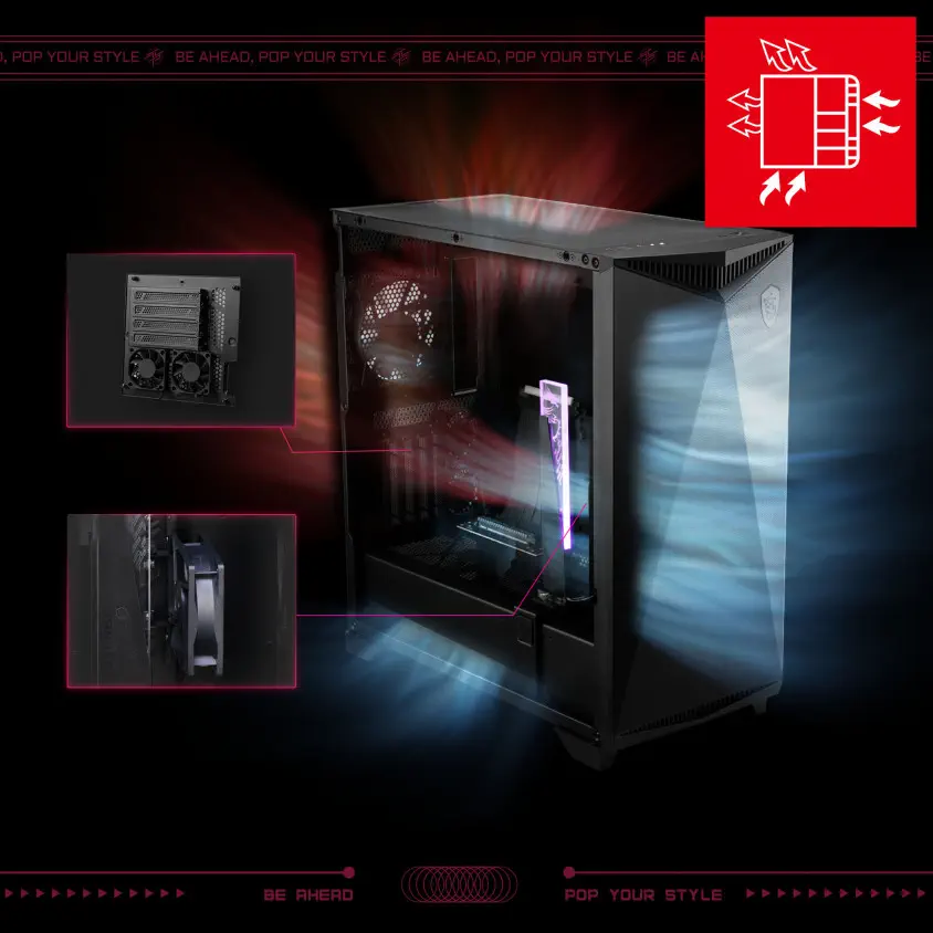 MSI MPG Gungnir 300P Airflow Temperli Cam ATX Mid-Tower Gaming (Oyuncu) Kasa