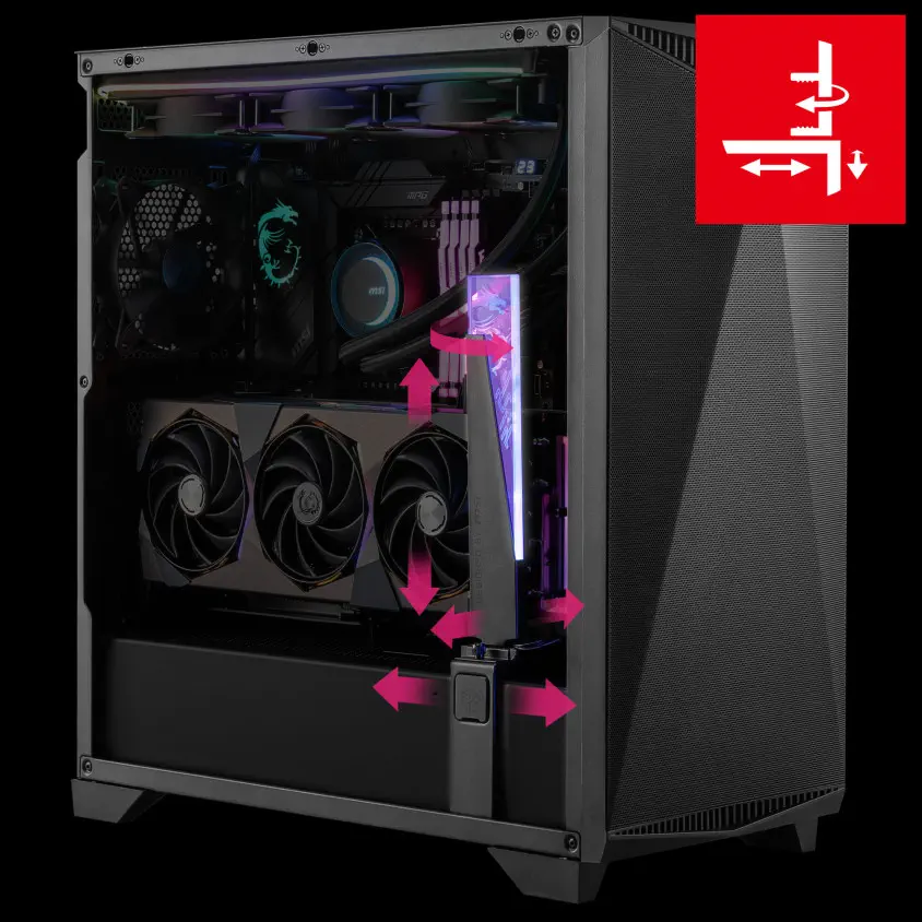 MSI MPG Gungnir 300P Airflow Temperli Cam ATX Mid-Tower Gaming (Oyuncu) Kasa