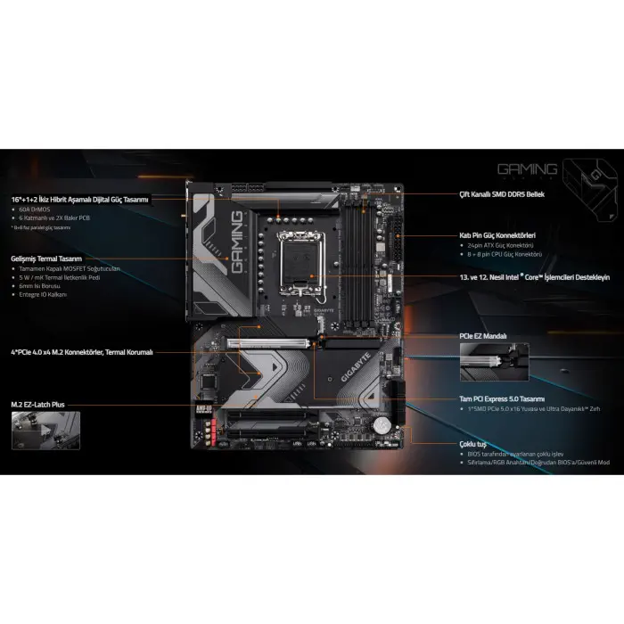 Gigabyte Z790 Gaming X AX INTEL ATX Gaming Anakart