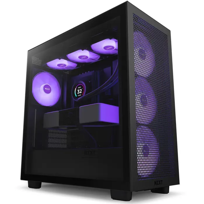 NZXT H Series H7 Flow (2024) RGB CM-H72FB-R1 ATX Siyah Mid Tower Gaming Kasa
