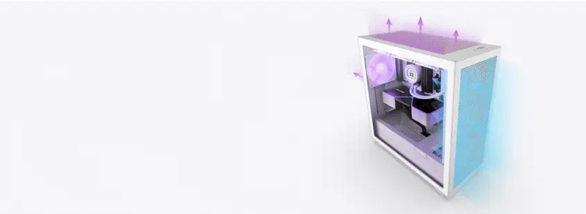 NZXT H Series H7 Flow (2024) RGB CM-H72FB-R1 ATX Siyah Mid Tower Gaming Kasa