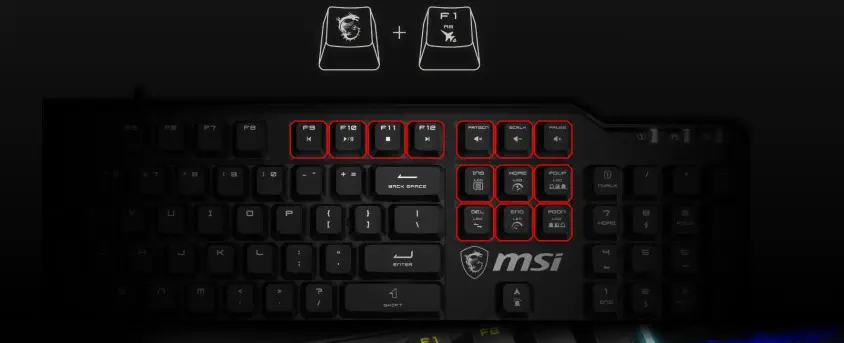 MSI Vigor GK41 Kailh Red Switch Mekanik Kablolu Klavye