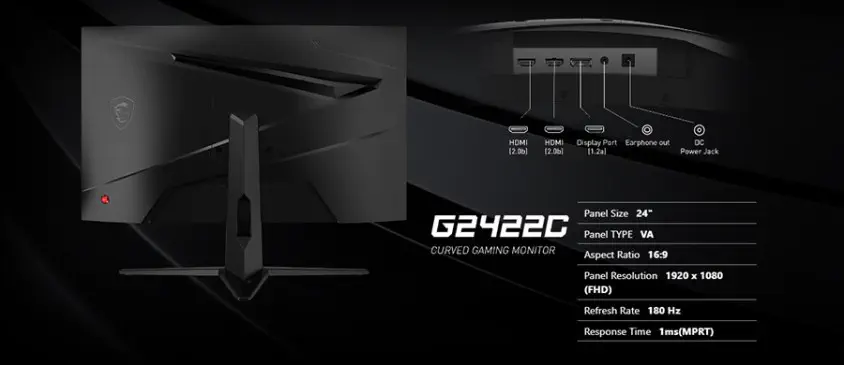 MSI G2422C 23.6” FreeSync Premium Curved Gaming (Oyuncu) Monitör