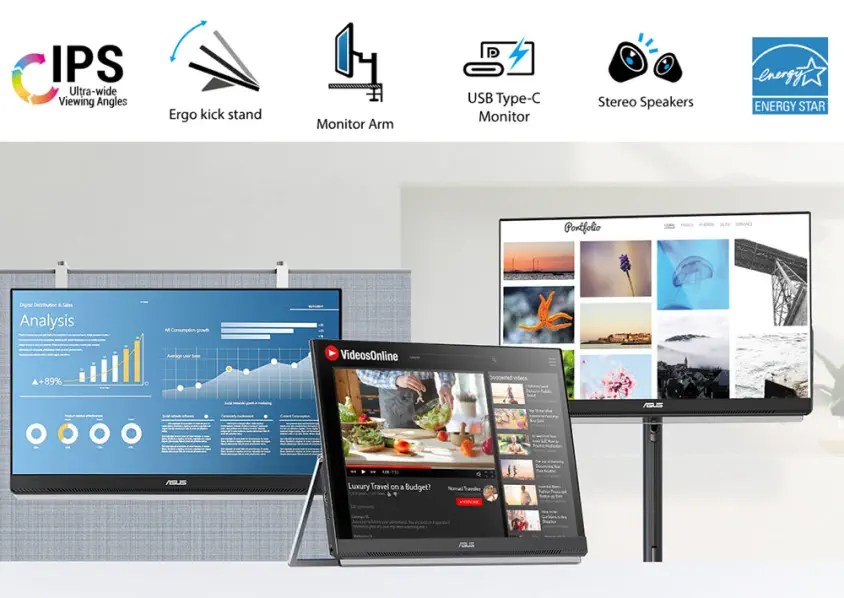 ASUS ZenScreen MB249C 23.8” Taşınabilir Monitör