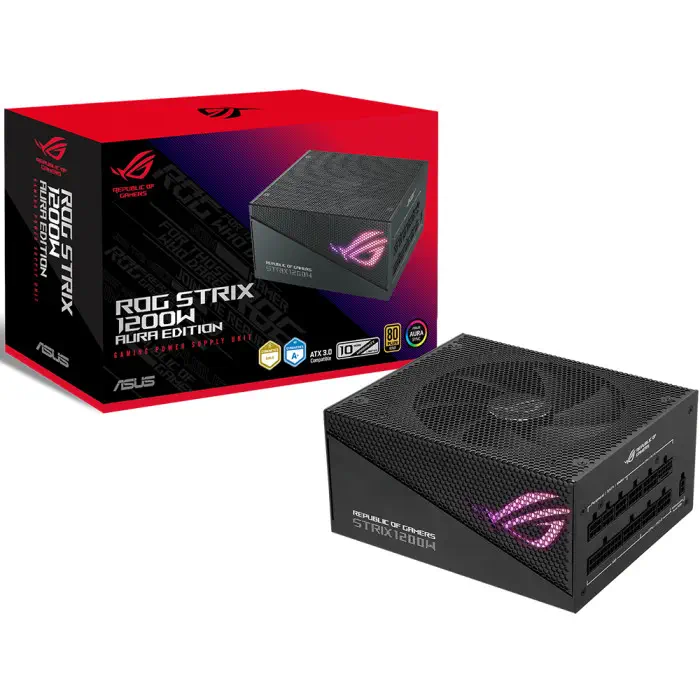 ASUS ROG-STRIX-1200G AURA 80+ GOLD 1200W Modüler ATX 3.0 PCI-E 5.0 Power Supply (90YE00S0-B0NA00)