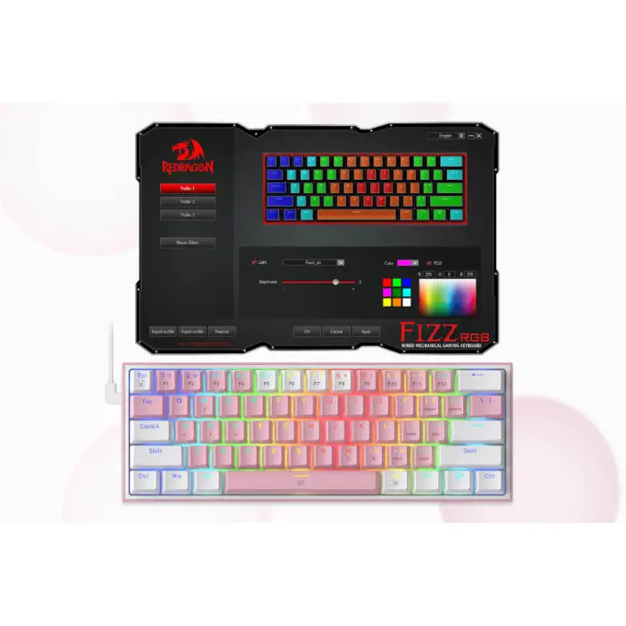 Redragon K617 Fizz RGB Red Switch Kablolu Klavye 