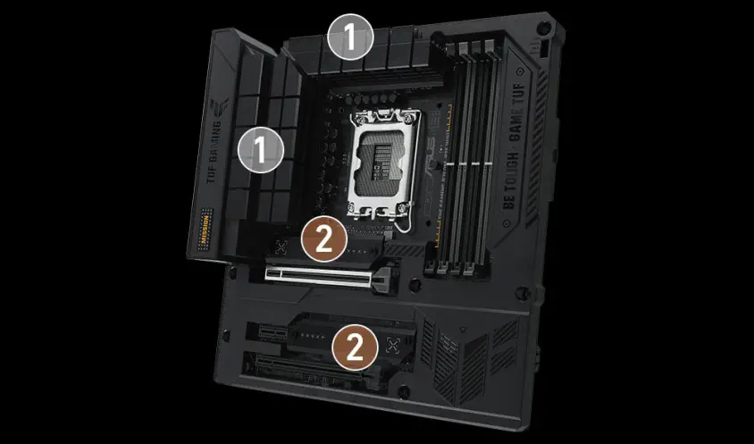 ASUS TUF Gaming B760M-BTF WIFI D5 Anakart + ASUS A21 Plus ARGB mATX Mid Tower Kasa Bundle