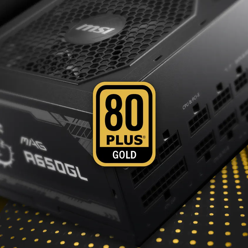 MSI MAG A650GL 650W 80 Plus Gold 120mm Fan Power Supply