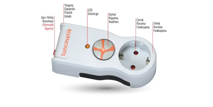 Tunçmatik TSK5079 Powersurge 1`Li 525 Joule Siyah Kablosuz Akım Koruyucu Priz