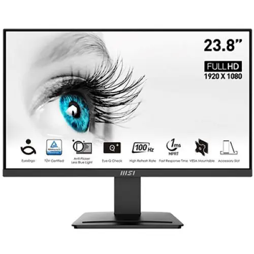 MSI Pro MP2412 23.8″ 1920x1080 VA 100Hz 1ms Anti-Glare  Monitör