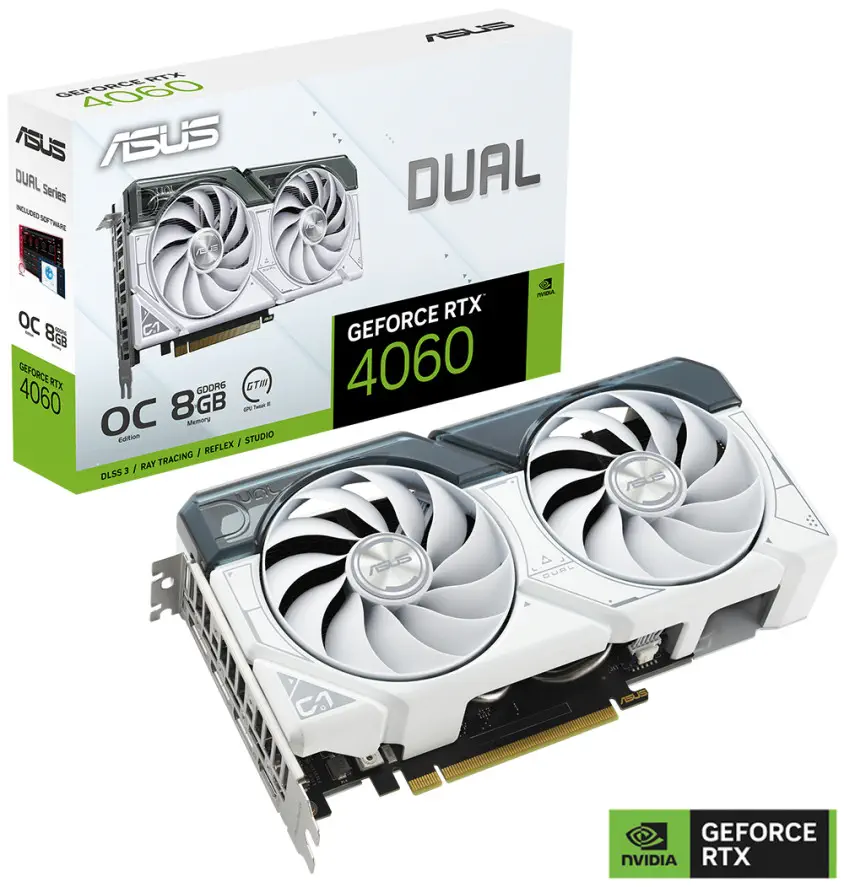 Asus DUAL-RTX4060-O8G-WHITE 8GB GDDR6 128Bit Ekran Kartı