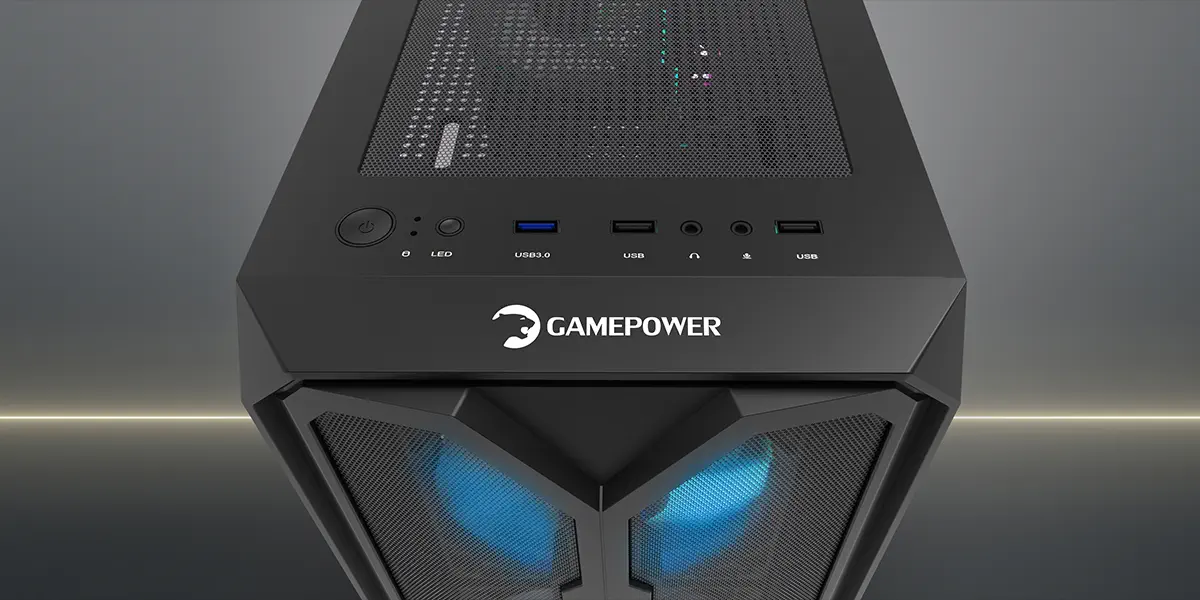 GamePower Aura 4*120mm Siyah Fan A-RGB Şerit Led Gaming Kasa 