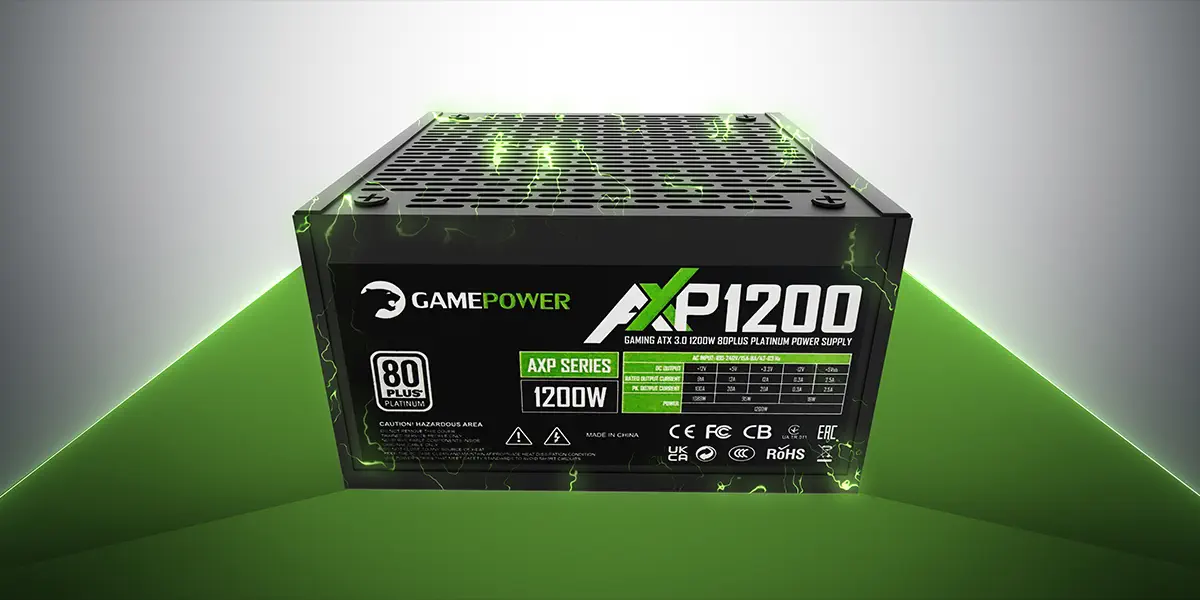 GamePower AXP-1200 14CM 80+ Platinum ATX3.0 PCI-E5.0 1200W Power Supply - 5 Yıl Garantili