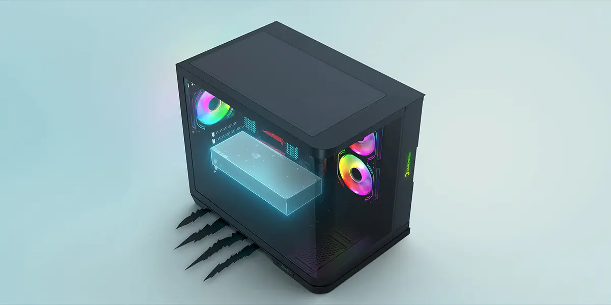 GamePower Warcry Vertex 3xARGB Kavisli Temper Cam 750W +80 Type-C ATX Gaming Kasa