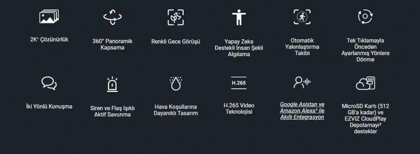 Ezviz H8C 4MM 4MP  Wi-Fi IP Full HD Güvenlik Kamerası