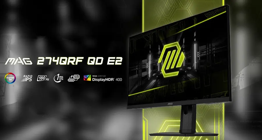 MSI MAG 274QRF QD E2 27″ 2560x1440 180Hz 1ms Adaptive- Sync IPS Gaming Monitör