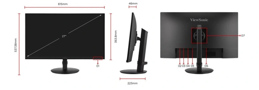 Viewsonic VA2708-HDJ 23.8″ 5ms FHD IPS Monitör