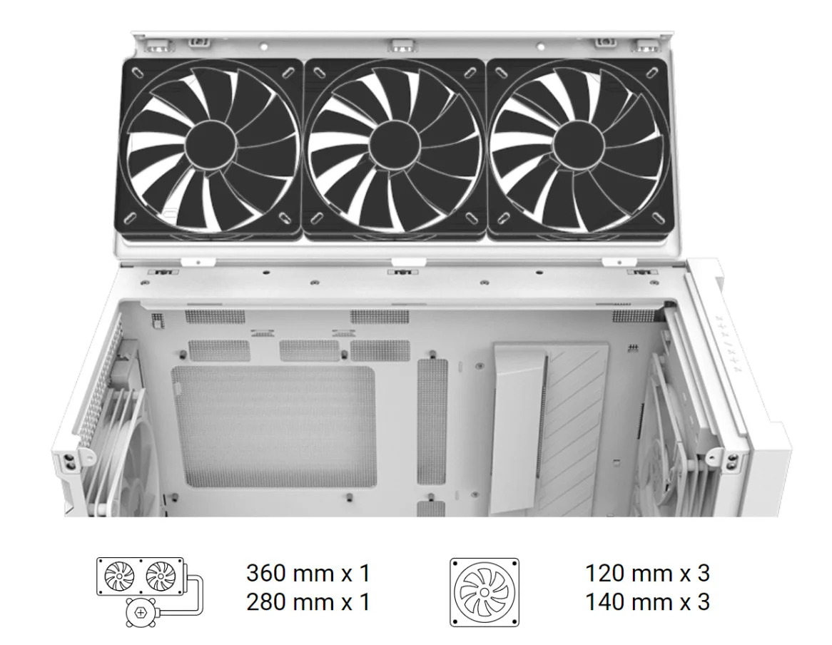 ASUS TUF Gaming GT302 TG ARGB Temperli Cam USB 3.2 Beyaz E-ATX Mid-Tower Gaming Kasa