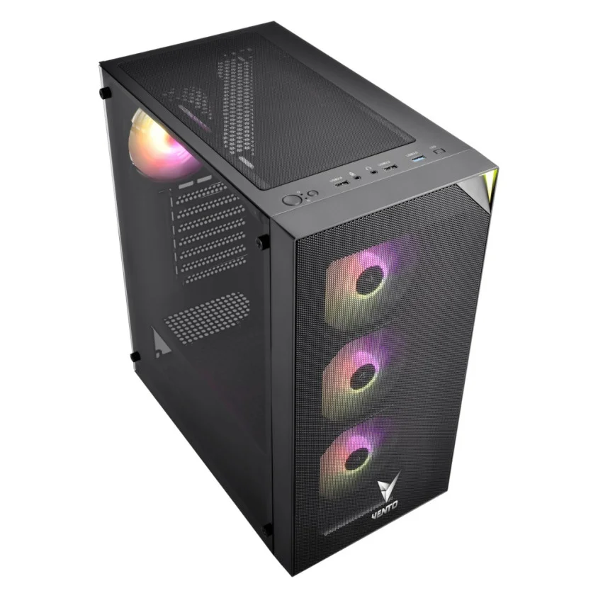 VENTO FSP VG3400S 850W 80+ GEN5 4x120mm RGB Fan Temperli Cam USB 3.0 Mesh ATX Gaming Kasa