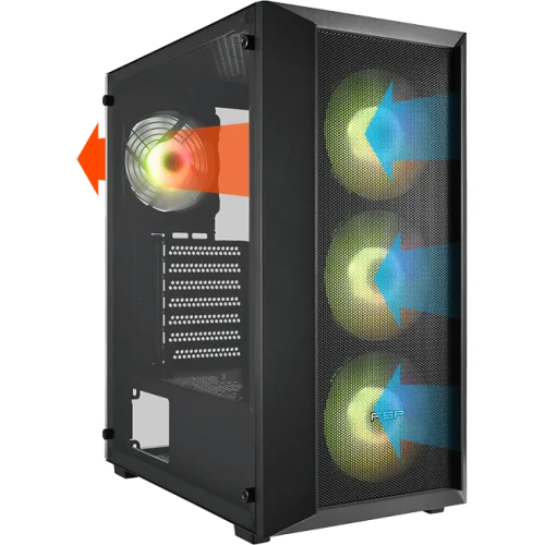 FSP CMT 218 650W 80+ ATX Mid-Tower Gaming Kasa