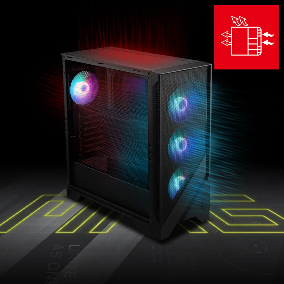 MSI MAG Forge M320R Airflow 3x120mm Auto RGB Fan USB 3.2 ATX Mid-Tower Gaming (Oyuncu) Kasa