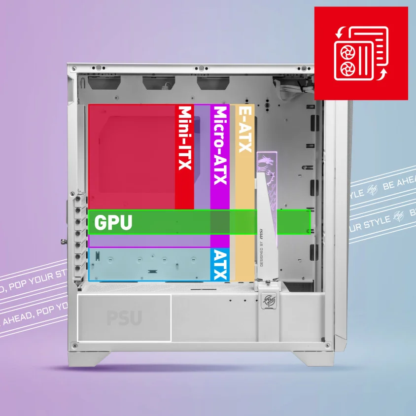 MSI MPG Gungnir 300R Airflow White ATX Kasa