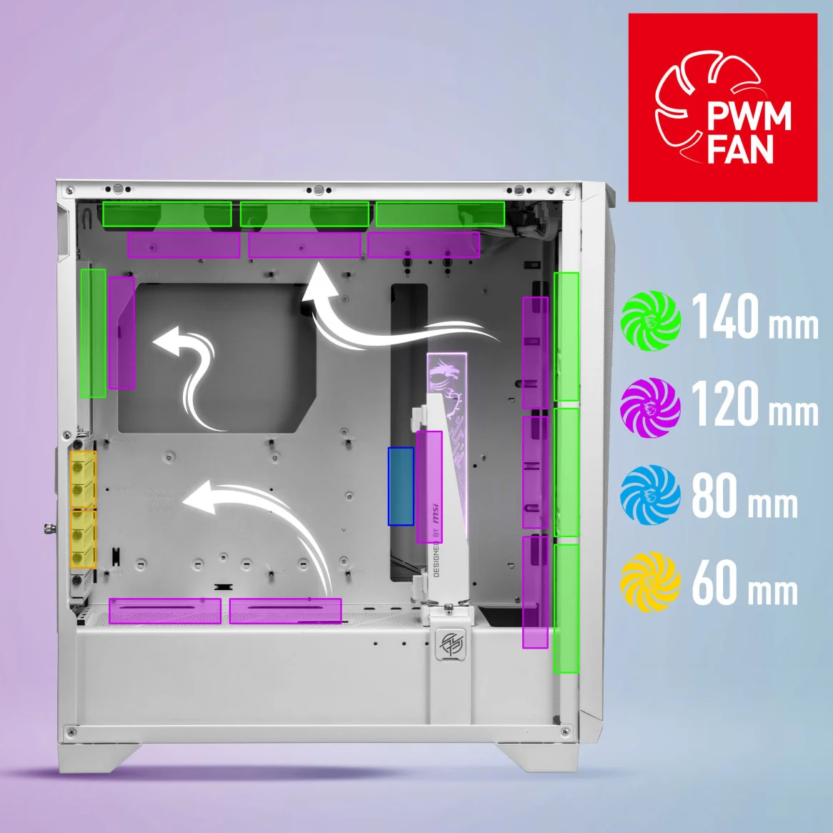 MSI MPG Gungnir 300R Airflow White ATX Kasa