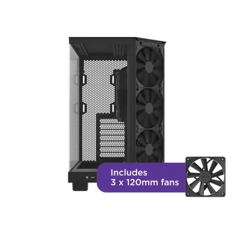NZXT H Series H6 Flow CC-H61FB-01 Siyah ATX Mid Tower Gaming Kasa