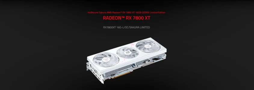POWERCOLOR HELLHOUND SAKURA EDITION RX7800XT 16G-L/OC/SAKURA GDDR6 256Bit DX12 Gaming Ekran Kartı