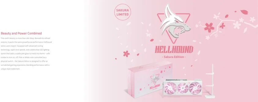 POWERCOLOR HELLHOUND SAKURA EDITION RX7800XT 16G-L/OC/SAKURA GDDR6 256Bit DX12 Gaming Ekran Kartı