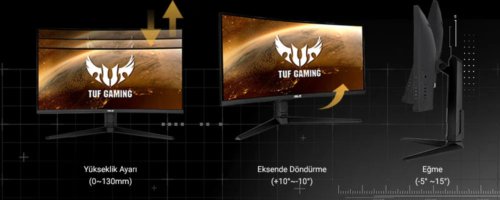 ASUS TUF Gaming VG34VQL1B 1ms 165Hz WQHD 34″ VA Curved Gaming Monitör