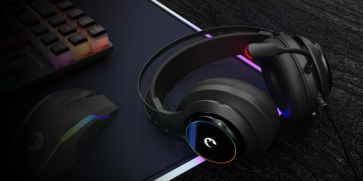 GamePower Kugon Siyah 7.1 Surround Rainbow Gaming Kulaklk