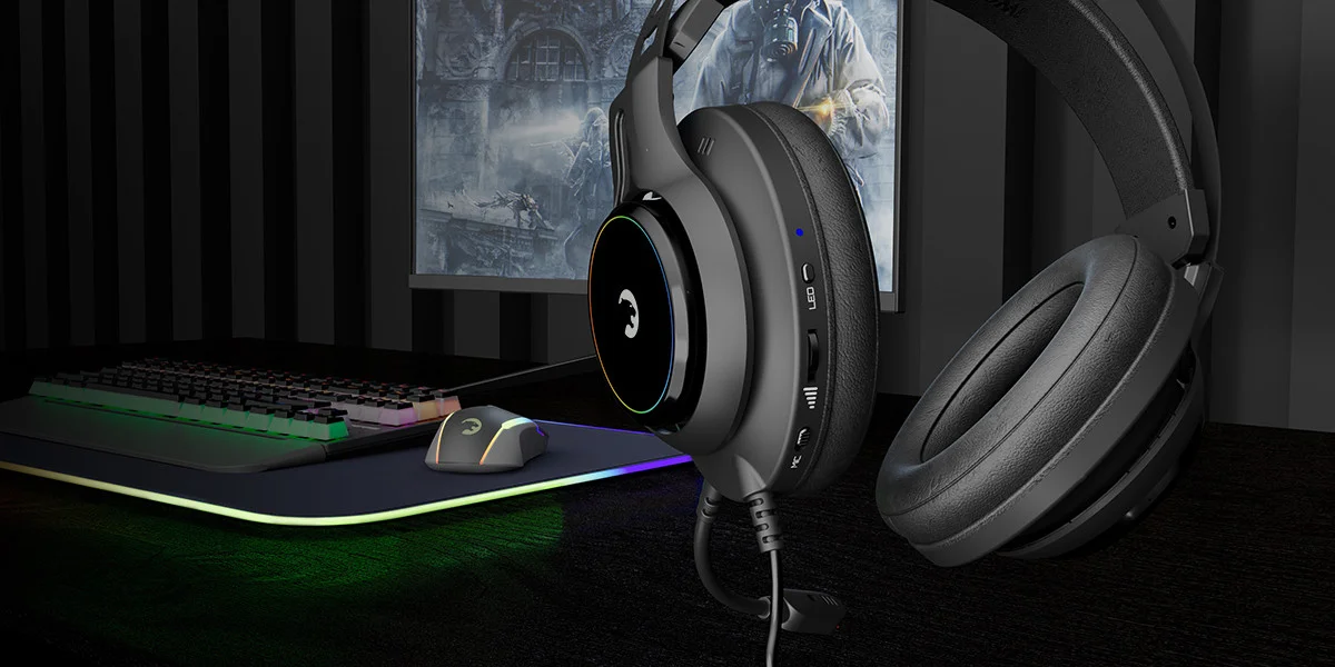 GamePower Kugon Siyah 7.1 Surround Rainbow Gaming Kulaklk