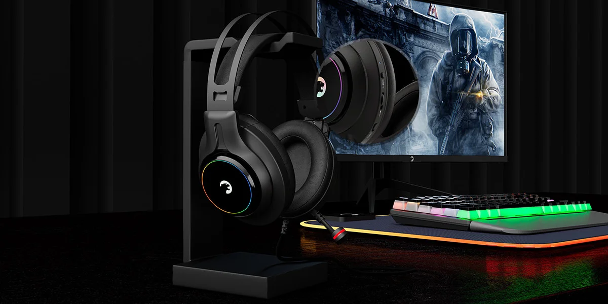 GamePower Kugon Siyah 7.1 Surround Rainbow Gaming Kulaklk