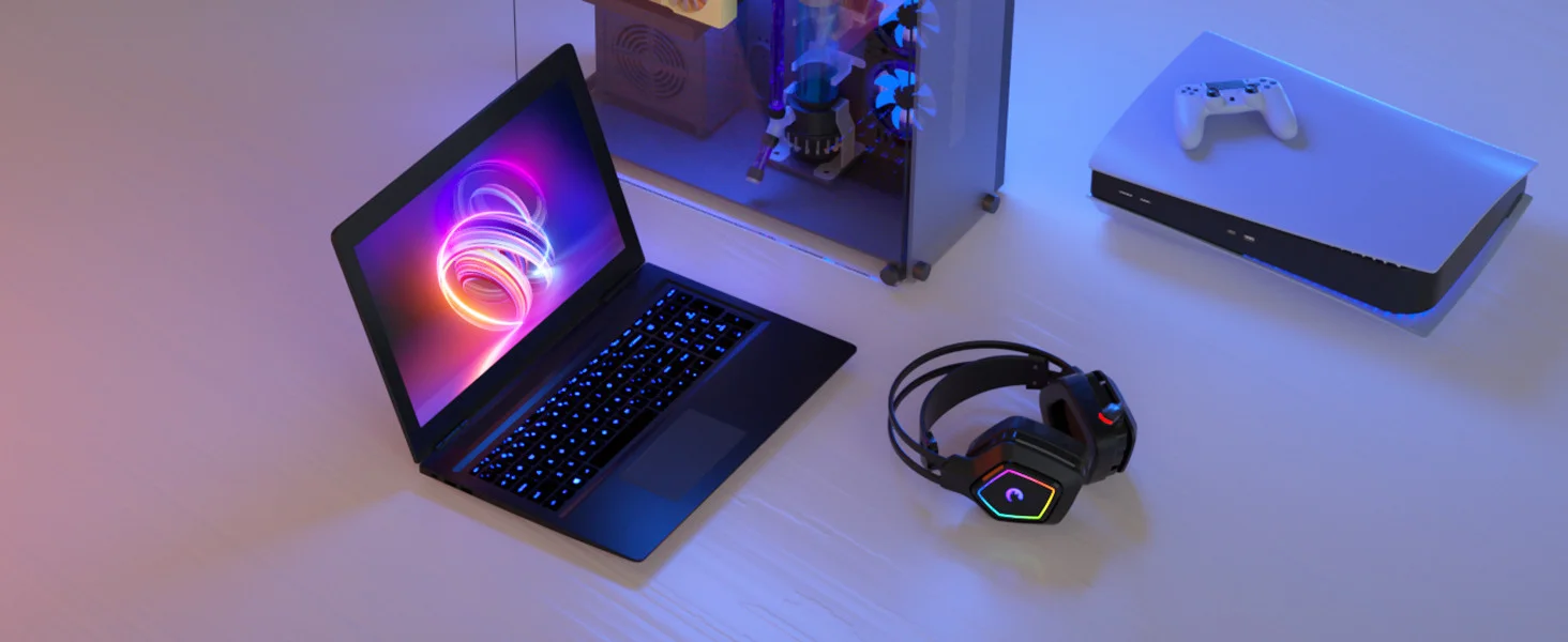 GamePower Mihawk Siyah 7.1 Surround RGB Gaming Kulaklık
