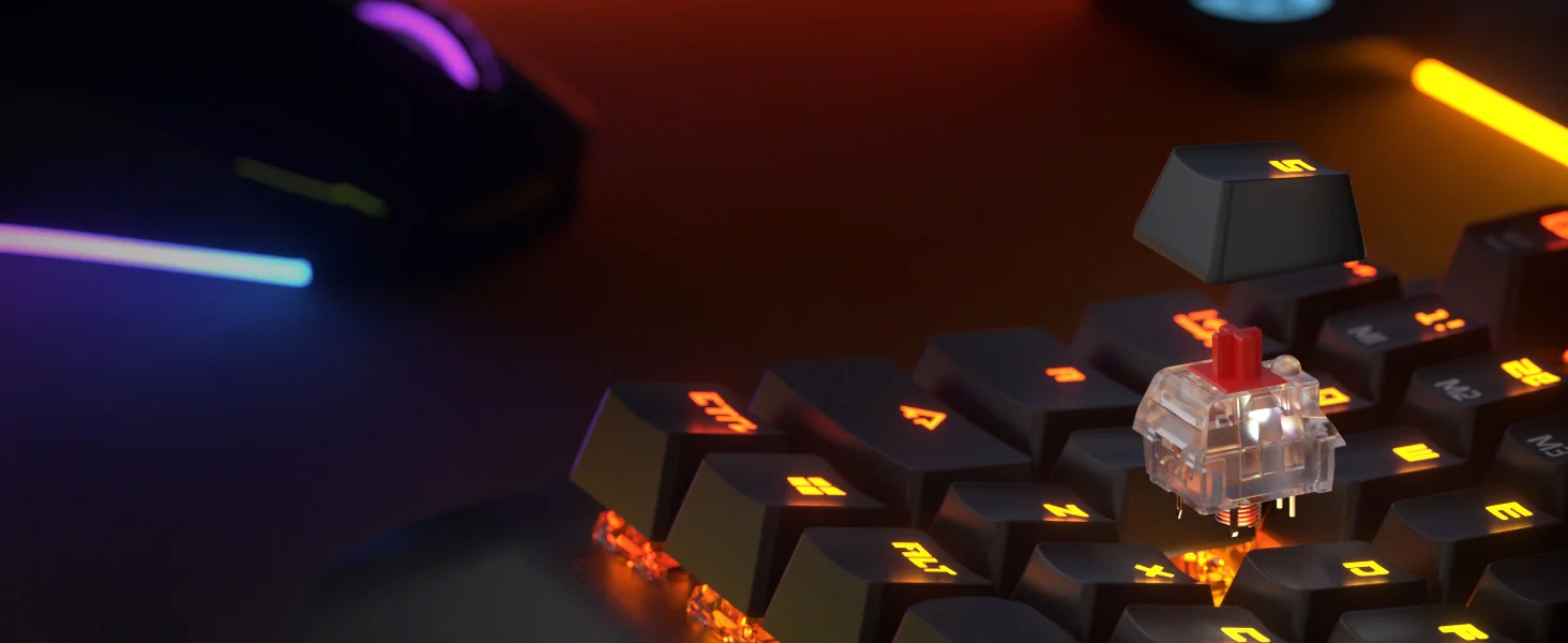 GamePower Starscream 60M RGB Kırmızı Switch 60 Milyon Türkçe Q USB Suya Dayanıklı Optik Mekanik Gaming Klavye (3x Switch Hediyeli) 3 Yıl Garantili