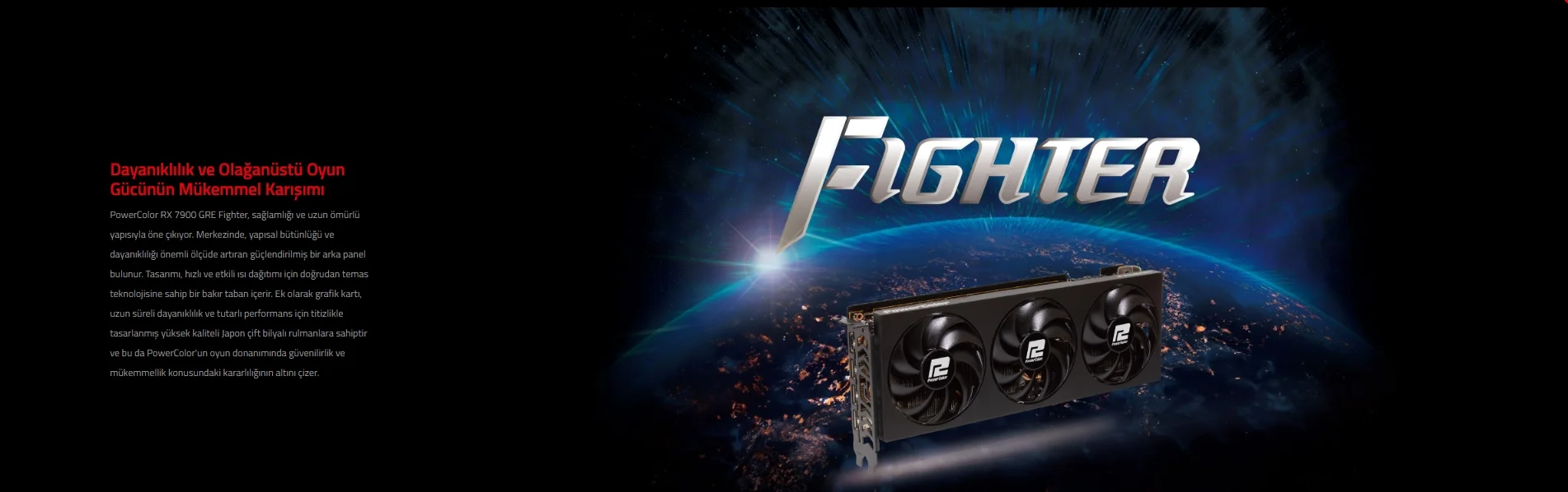 POWERCOLOR FIGHTER RX7900GRE 16G-F/OC 16GB GDDR6 256Bit Gaming Ekran Kartı