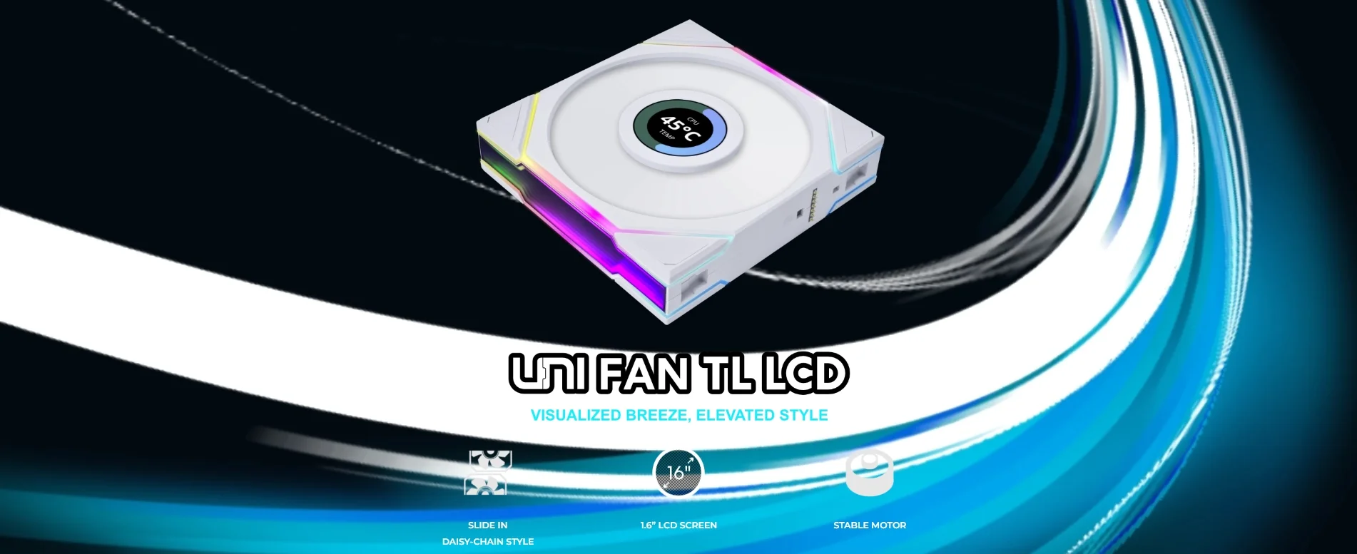 Lian Li UNI FAN TL LCD REVERSE 1x120mm Beyaz Kasa Fanı