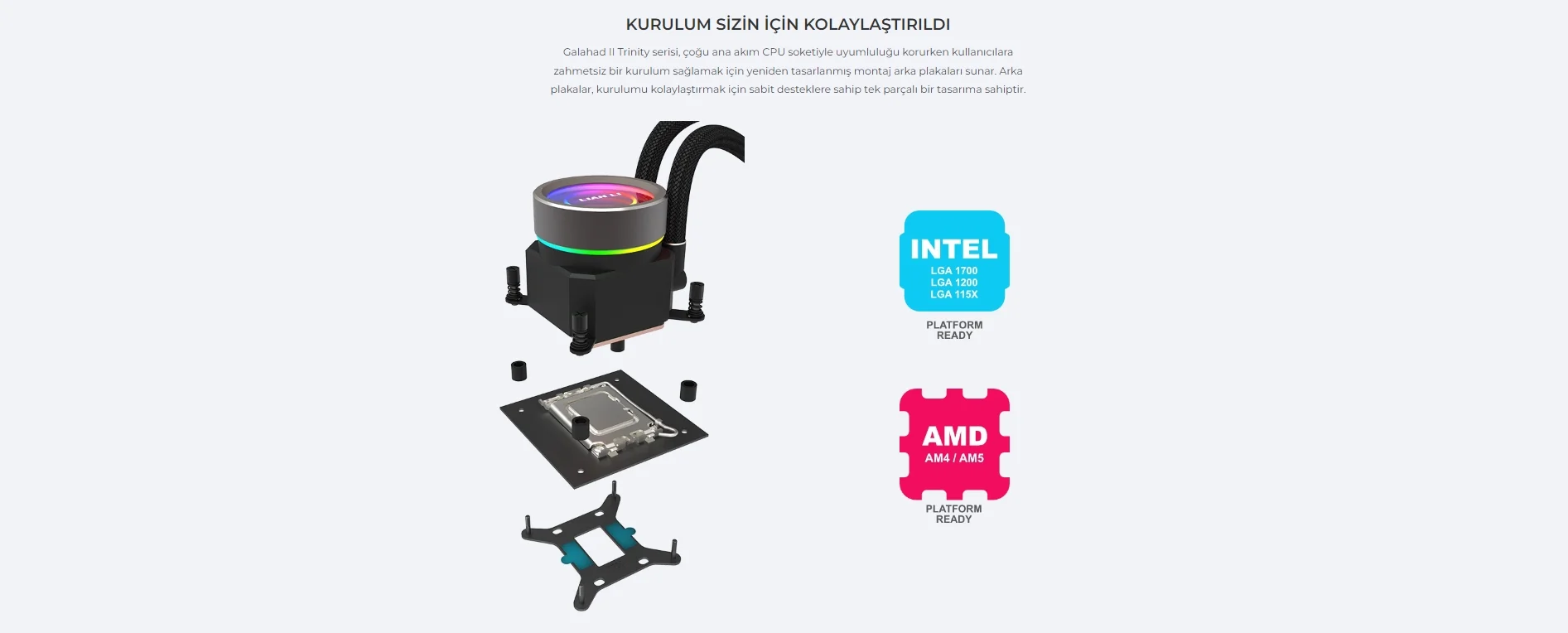 Lian Li Galahad II Trinity Performance 360mm Beyaz İşlemci Sıvı Soğutucu